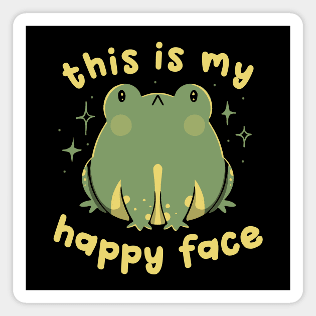 This Is My Happy Face Funny Frog by Tobe Fonseca Magnet by Tobe_Fonseca